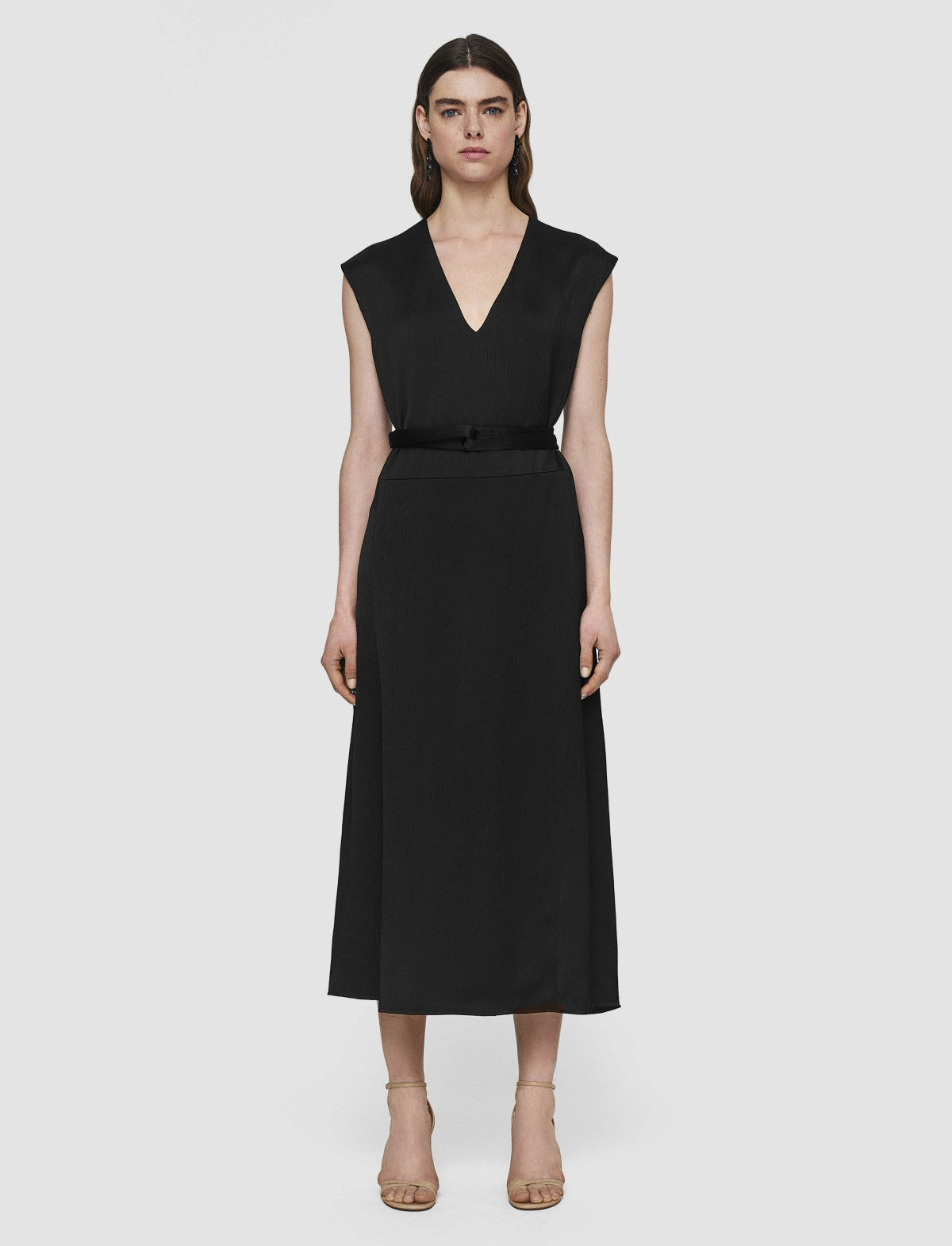 JOSEPH Fashion Women Lutece Textured Viscose Dress Black