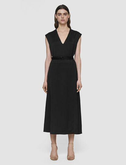 JOSEPH Fashion Women Lutece Textured Viscose Dress Black