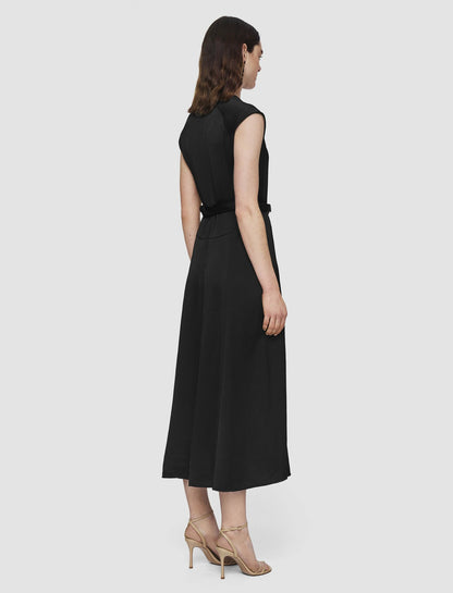 JOSEPH Fashion Women Lutece Textured Viscose Dress Black