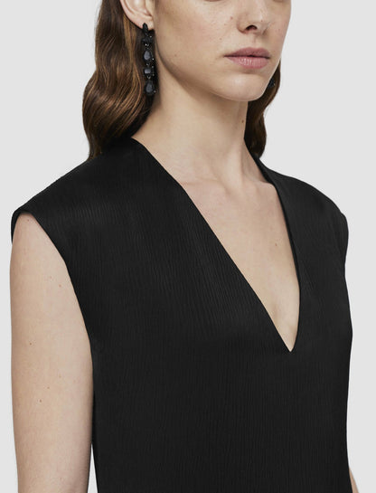 JOSEPH Fashion Women Lutece Textured Viscose Dress Black