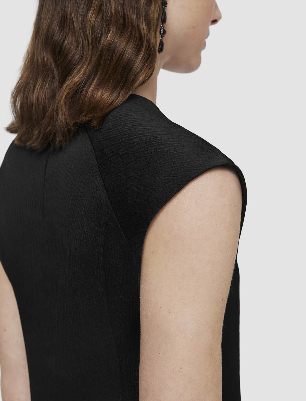 JOSEPH Fashion Women Lutece Textured Viscose Dress Black