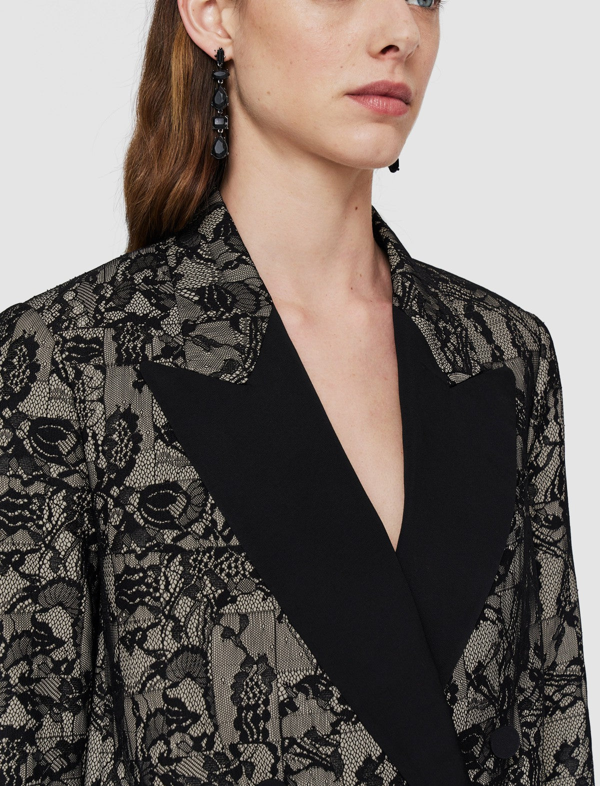 JOSEPH Fashion Women Jaden Patchwork Lace Jacket Comet Combo