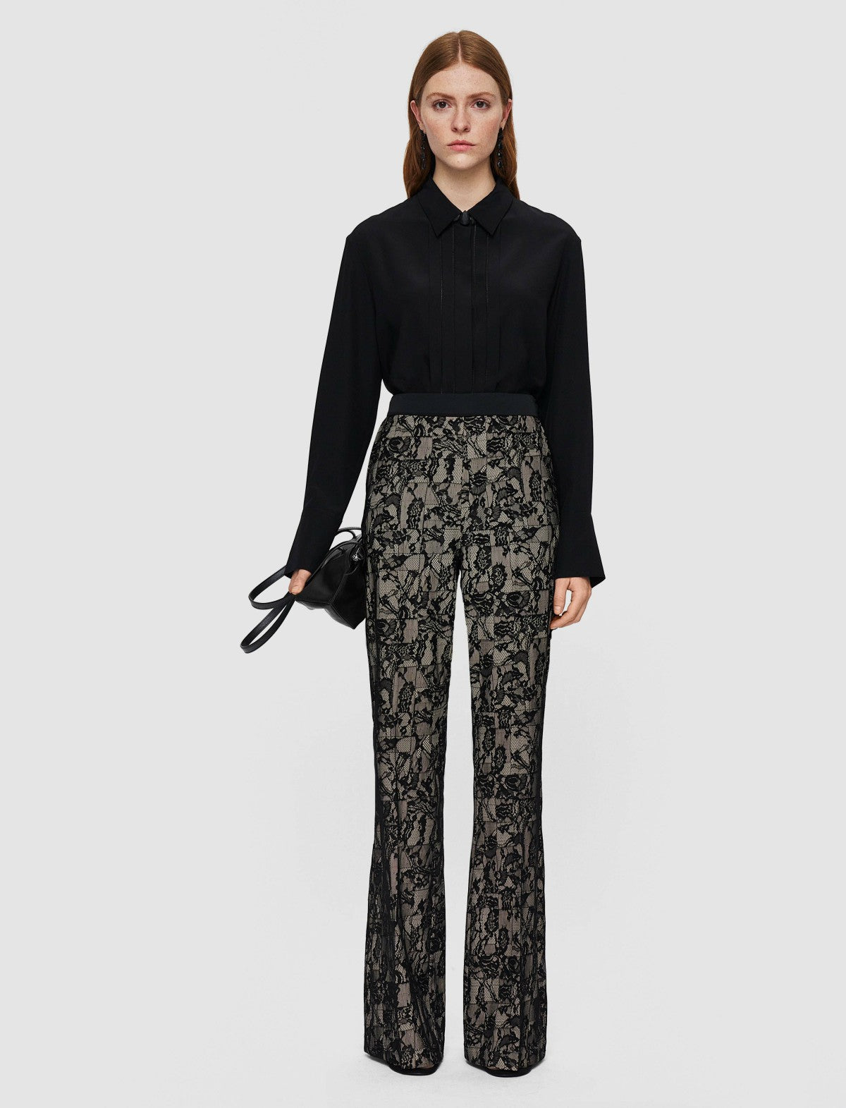 JOSEPH Fashion Women Tokyo Patchwork Lace Trousers Comet Combo