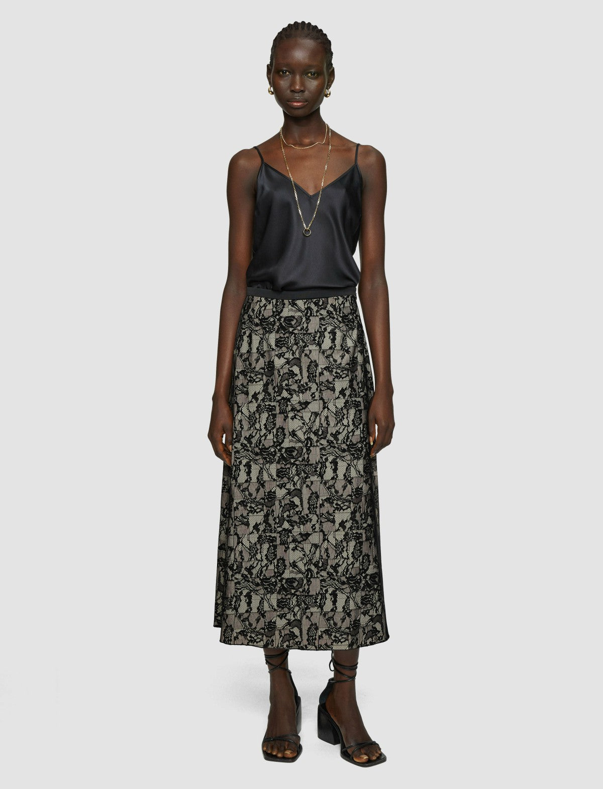 JOSEPH Fashion Women Patchwork Lace Skirt Comet Combo