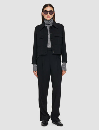 JOSEPH Fashion Women Mistral Fluid Twill Wool Jacket Black