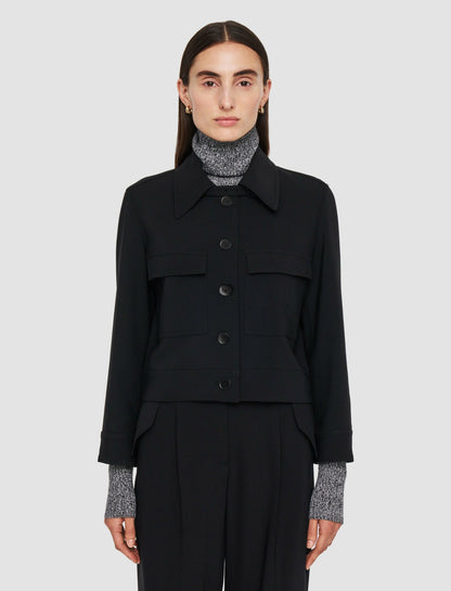 JOSEPH Fashion Women Mistral Fluid Twill Wool Jacket Black