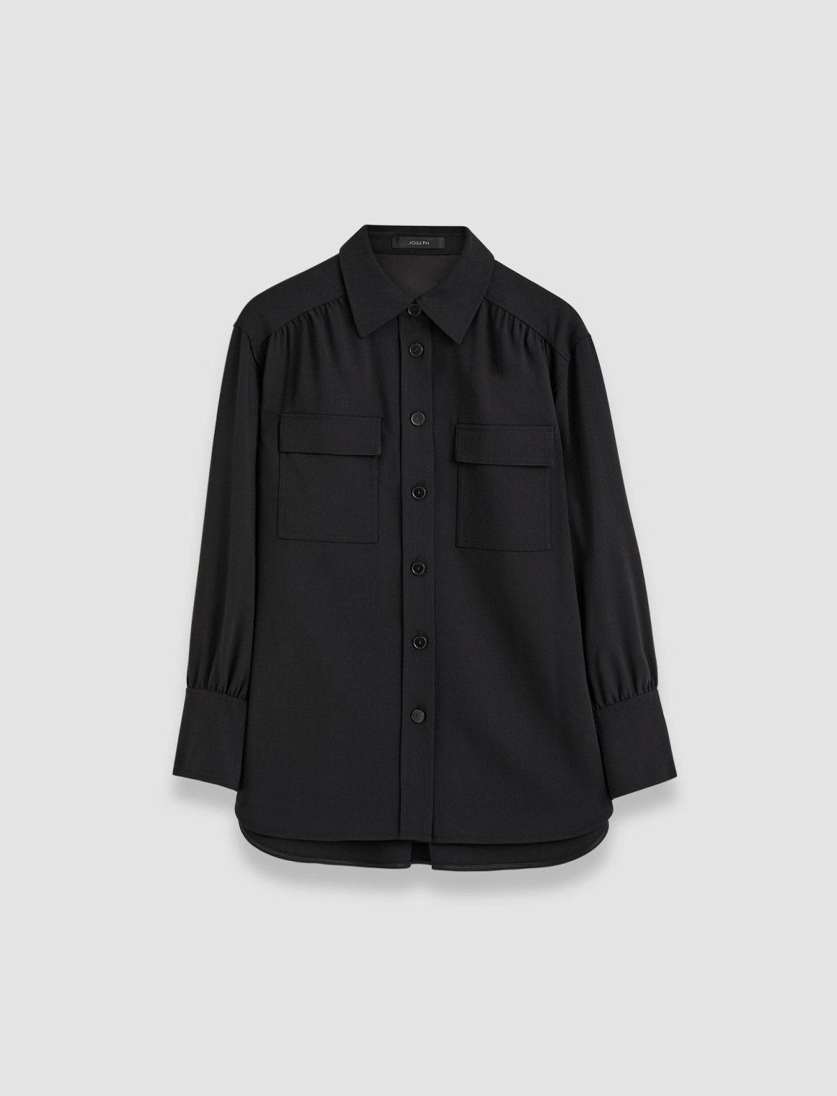 JOSEPH Fashion Women Perle Fluid Twill Wool Shirt Black