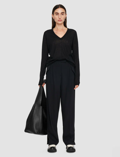 JOSEPH Fashion Women Alexis Fluid Twill Wool Trousers Black