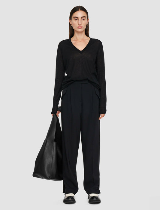 JOSEPH Fashion Women Alexis Fluid Twill Wool Trousers Black