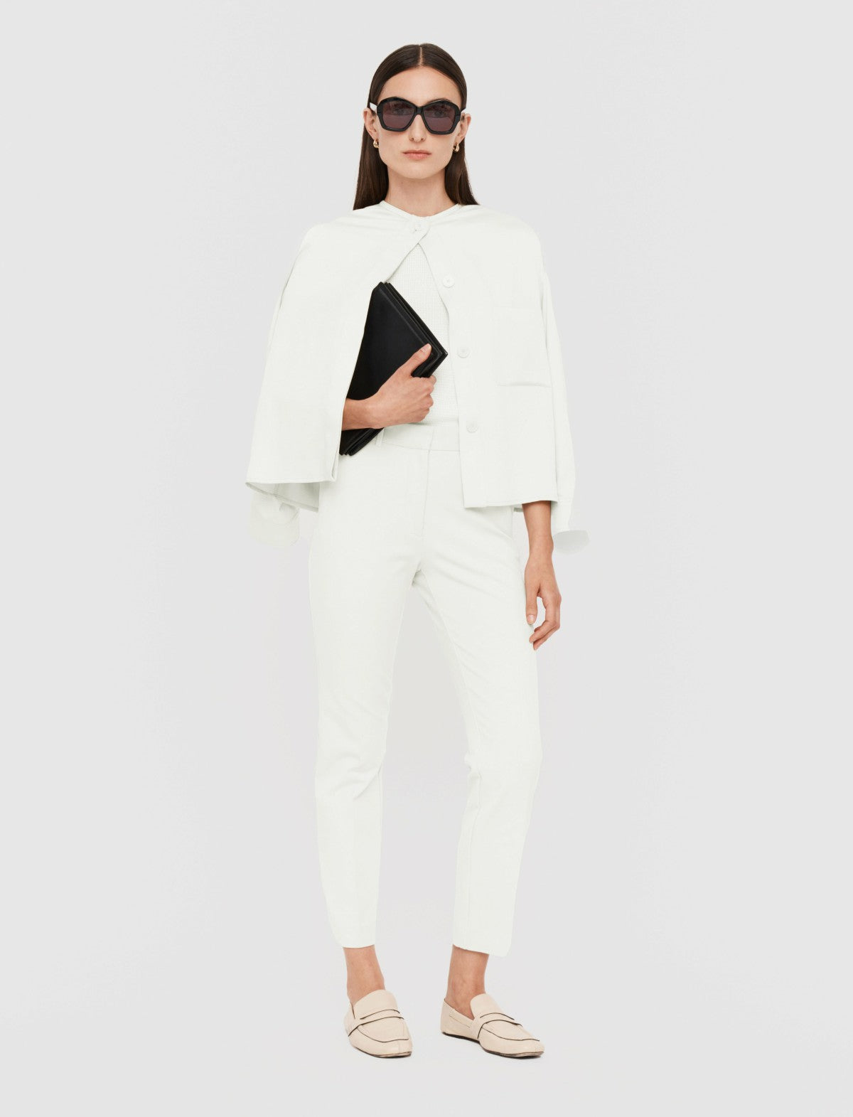 JOSEPH Fashion Women Coleman Gabardine Stretch Trousers White