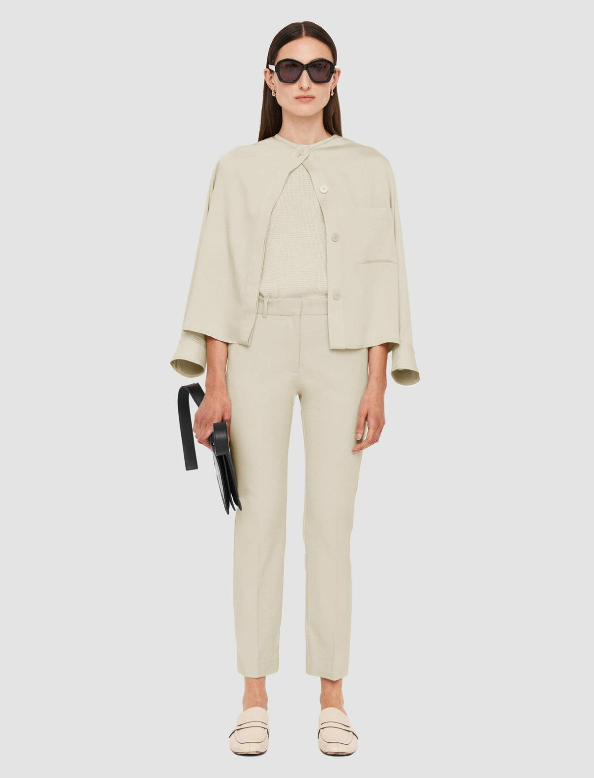 JOSEPH Fashion Women Coleman Gabardine Stretch Trousers Quail