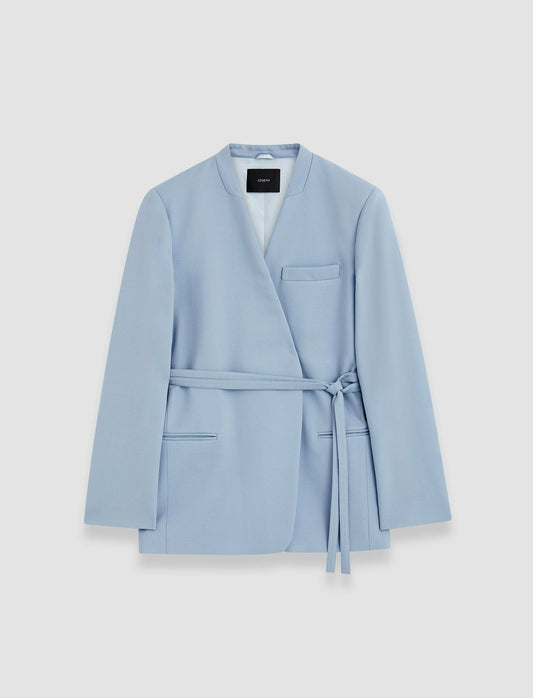 JOSEPH Fashion Women Victor Tailoring Crepe Jacket Faded Sky