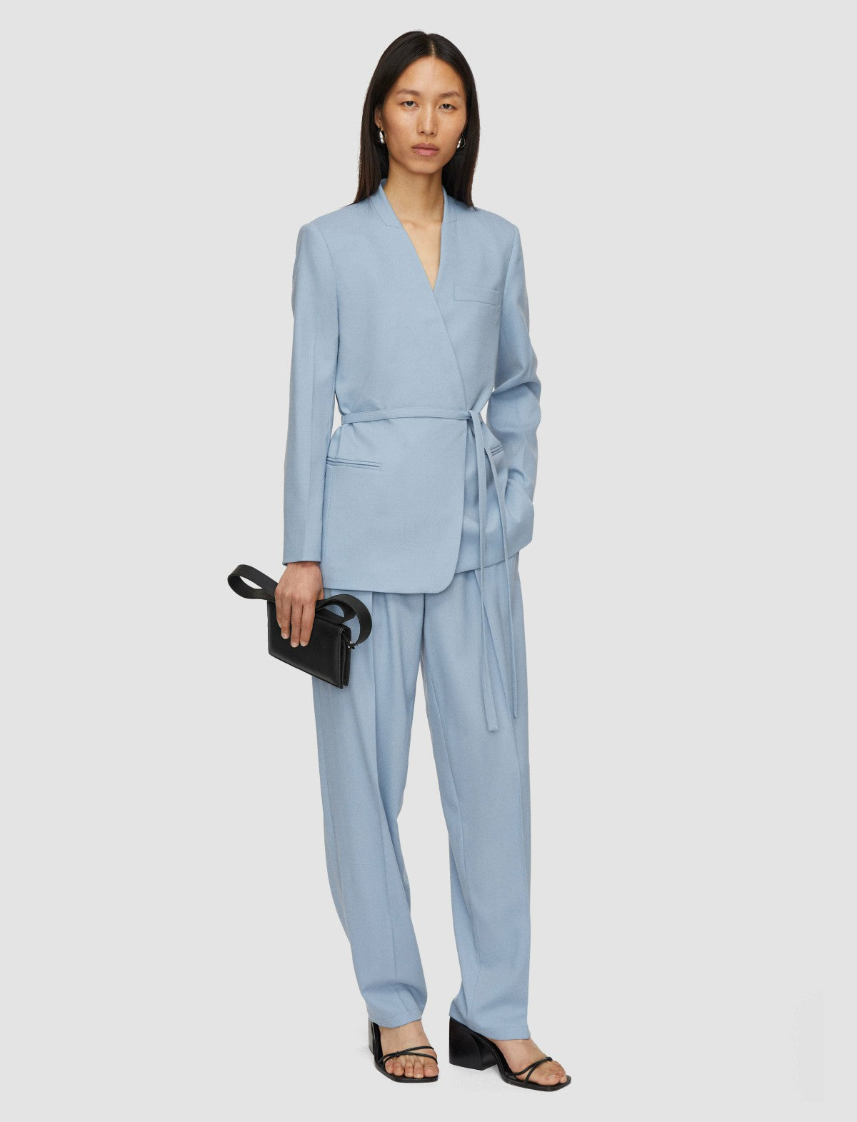 JOSEPH Fashion Women Victor Tailoring Crepe Jacket Faded Sky