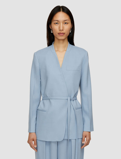 JOSEPH Fashion Women Victor Tailoring Crepe Jacket Faded Sky