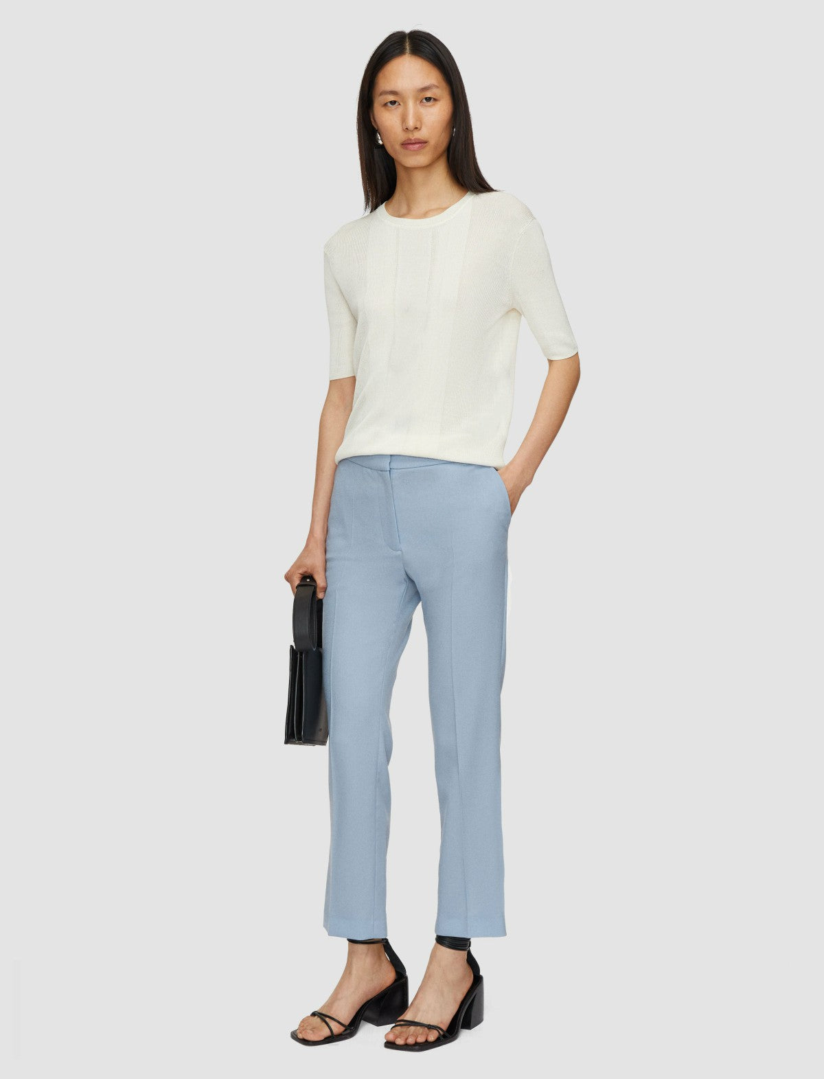 JOSEPH Fashion Women Vilar Tailoring Crepe Trousers Faded Sky
