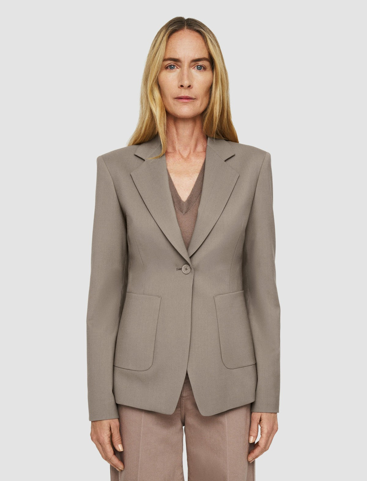 JOSEPH Fashion Women Glenview Tailoring Wool Stretch Jacket Escargot