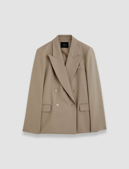 JOSEPH Fashion Women Jaden Tailoring Wool Stretch Jacket Escargot