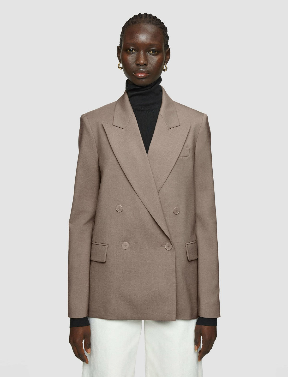 JOSEPH Fashion Women Jaden Tailoring Wool Stretch Jacket Escargot