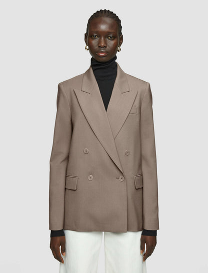 JOSEPH Fashion Women Jaden Tailoring Wool Stretch Jacket Escargot