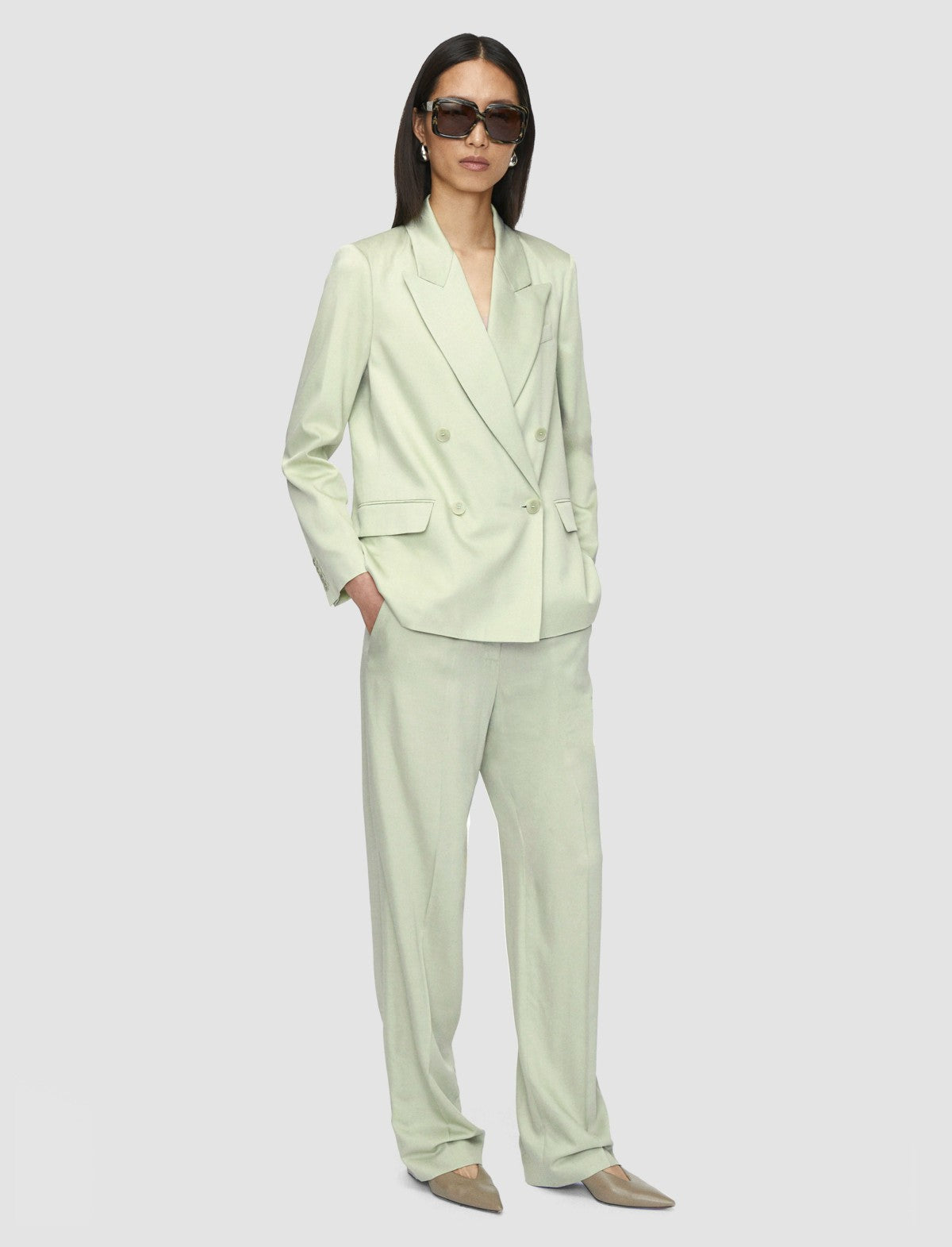 JOSEPH Fashion Women Jaden Soft Viscose Tailoring Jacket Matcha