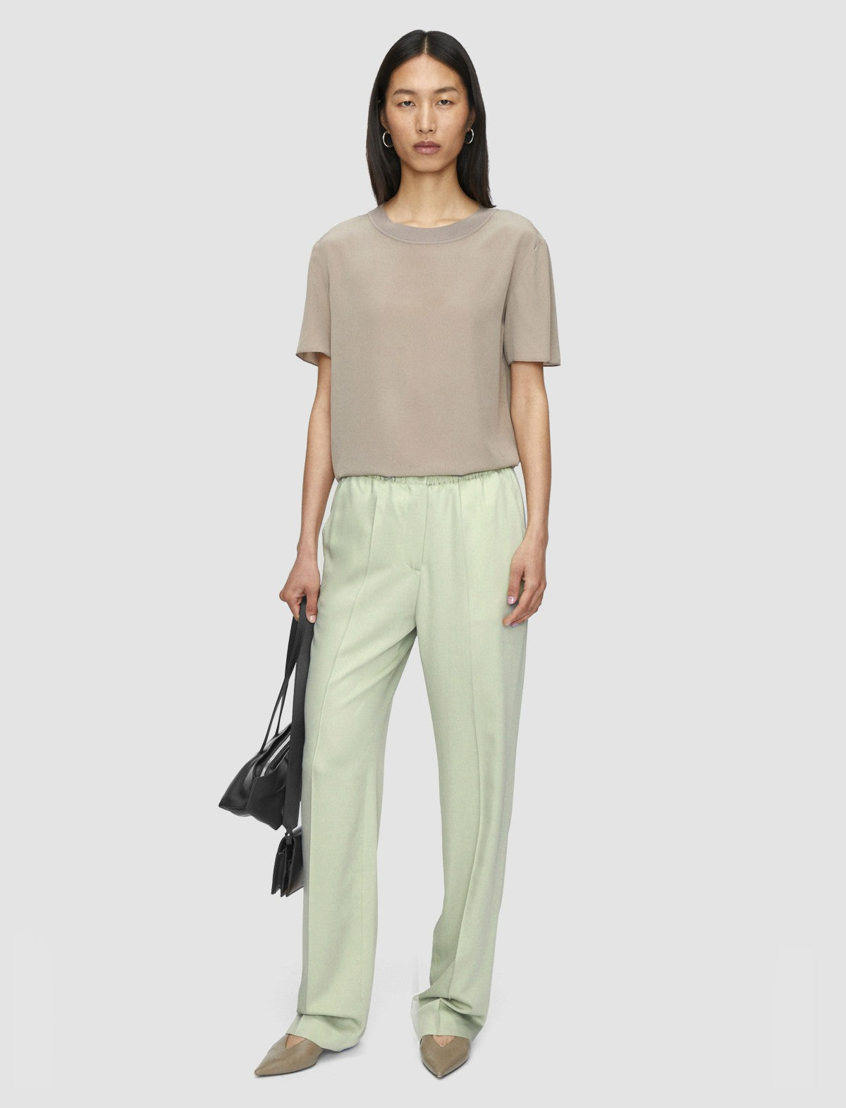JOSEPH Fashion Women Tahiti Soft Viscose Tailoring Trousers Matcha