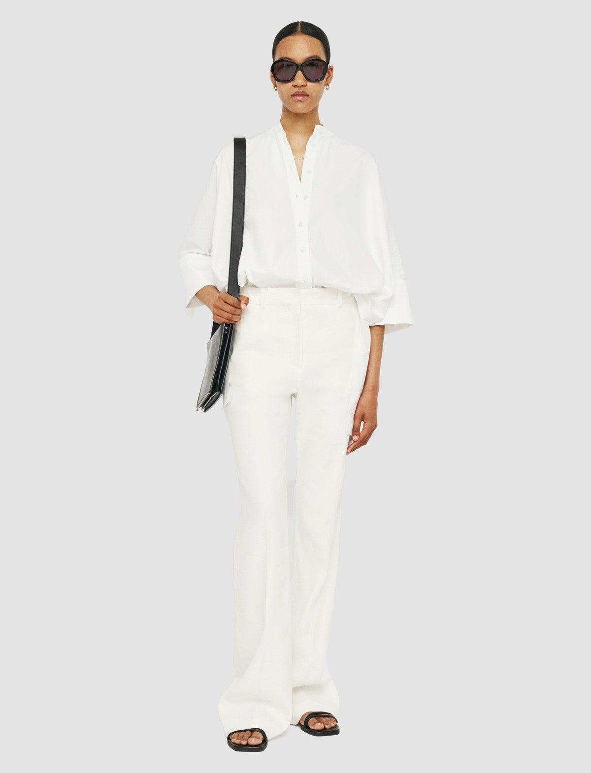 JOSEPH Fashion Women Tafira Linen Stretch Trousers Ivory