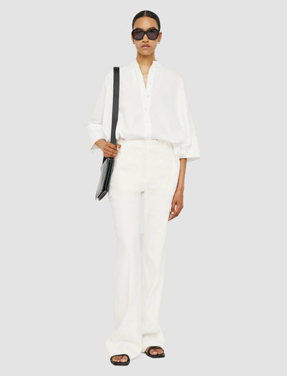 JOSEPH Fashion Women Tafira Linen Stretch Trousers Ivory