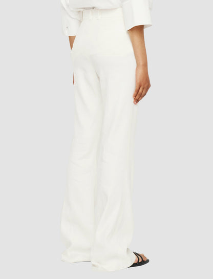JOSEPH Fashion Women Tafira Linen Stretch Trousers Ivory