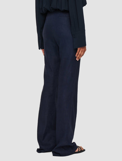 JOSEPH Fashion Women Tafira Linen Stretch Trousers Navy
