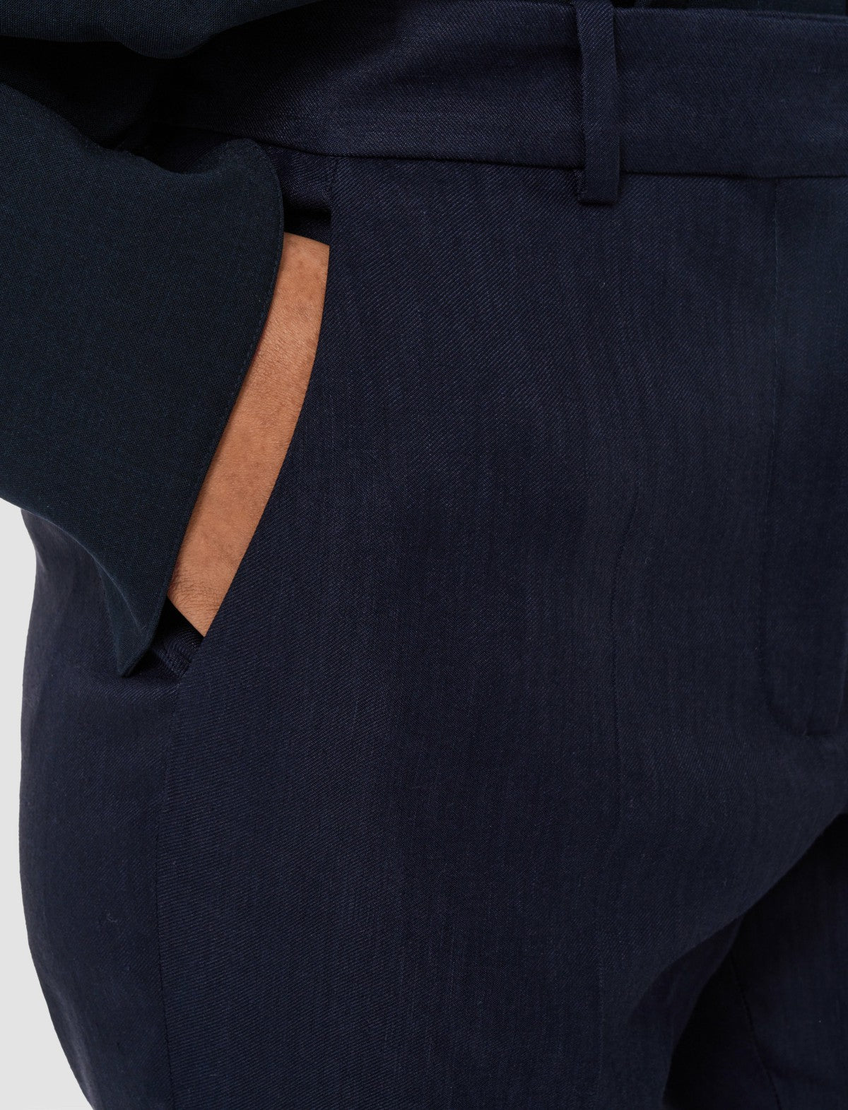 JOSEPH Fashion Women Tafira Linen Stretch Trousers Navy