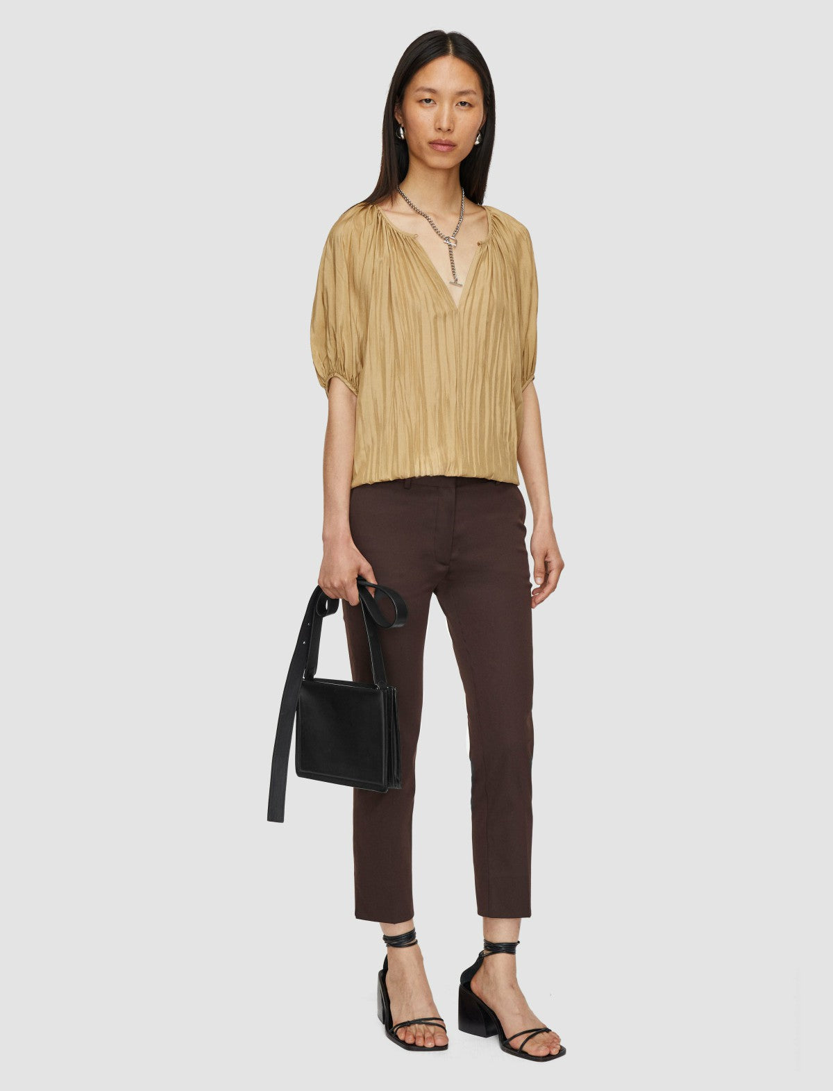 JOSEPH Fashion Women Bing Court Light Gabardine Stretch Trousers Ebony