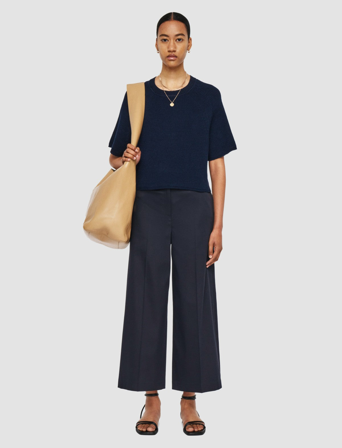 JOSEPH Fashion Women Temple Light Gabardine Stretch Trousers Navy