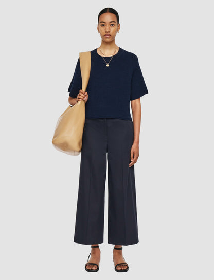 JOSEPH Fashion Women Temple Light Gabardine Stretch Trousers Navy