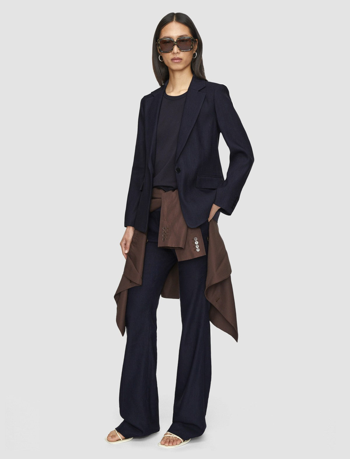 JOSEPH Fashion Women Marty Linen Stretch Jacket Navy