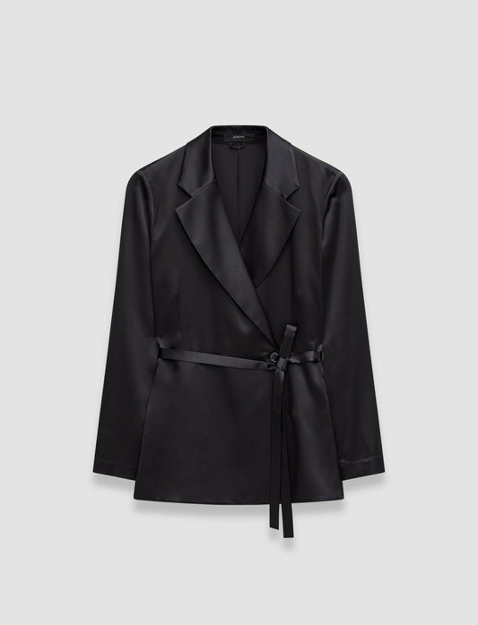 JOSEPH Fashion Women Joubert Silk Satin Jacket Black