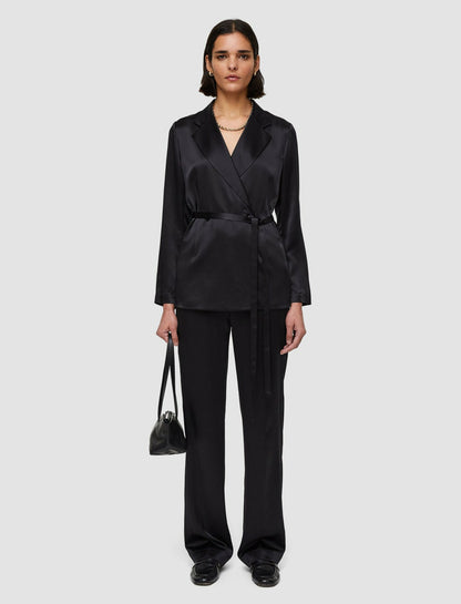 JOSEPH Fashion Women Joubert Silk Satin Jacket Black