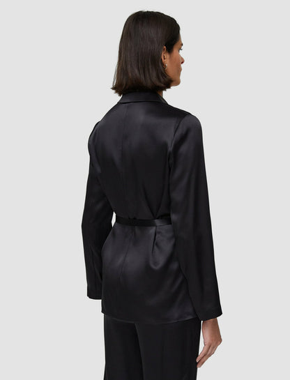 JOSEPH Fashion Women Joubert Silk Satin Jacket Black