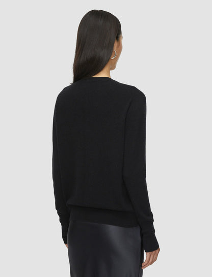 JOSEPH Fashion Women Light Pure Cashmere V Neck Jumper Black