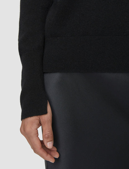 JOSEPH Fashion Women Light Pure Cashmere V Neck Jumper Black