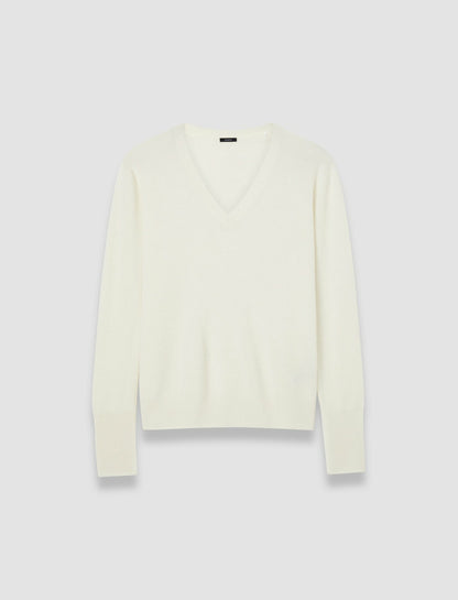 JOSEPH Fashion Women Light Pure Cashmere V Neck Jumper Ivory