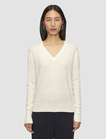 JOSEPH Fashion Women Light Pure Cashmere V Neck Jumper Ivory