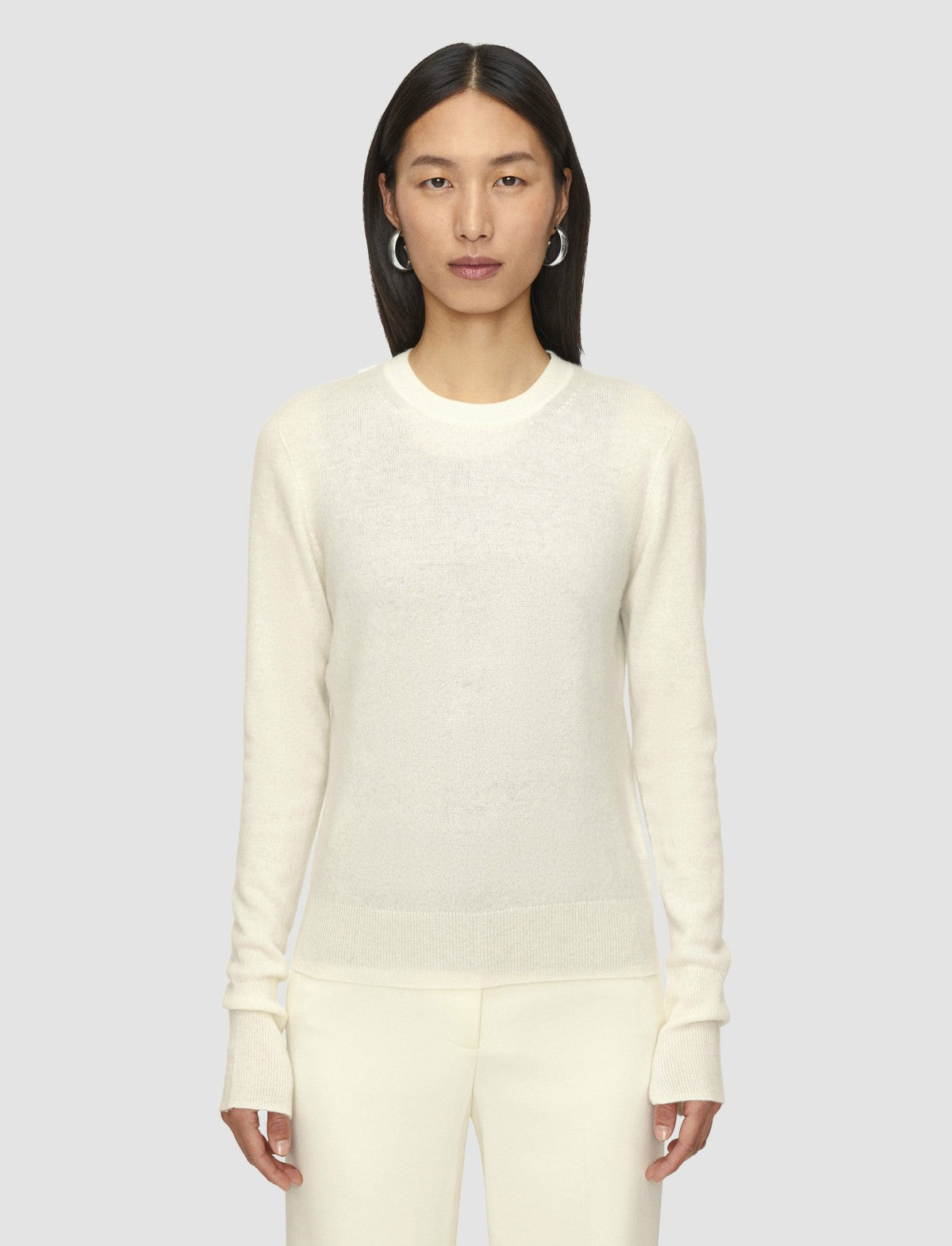 JOSEPH Fashion Women Light Pure Cashmere Round Neck Jumper Ivory
