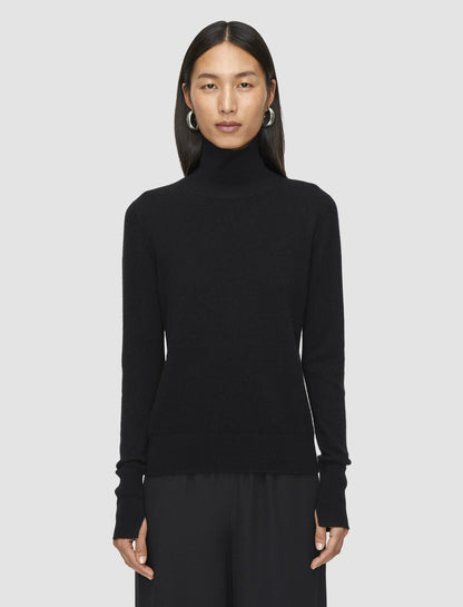 JOSEPH Fashion Women Light Pure Cashmere High Neck Jumper Black