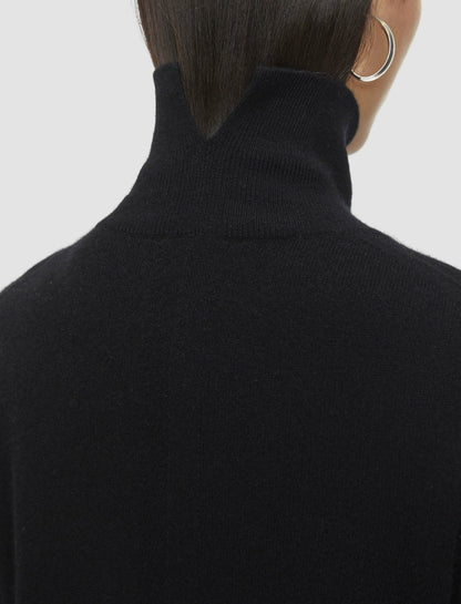 JOSEPH Fashion Women Light Pure Cashmere High Neck Jumper Black