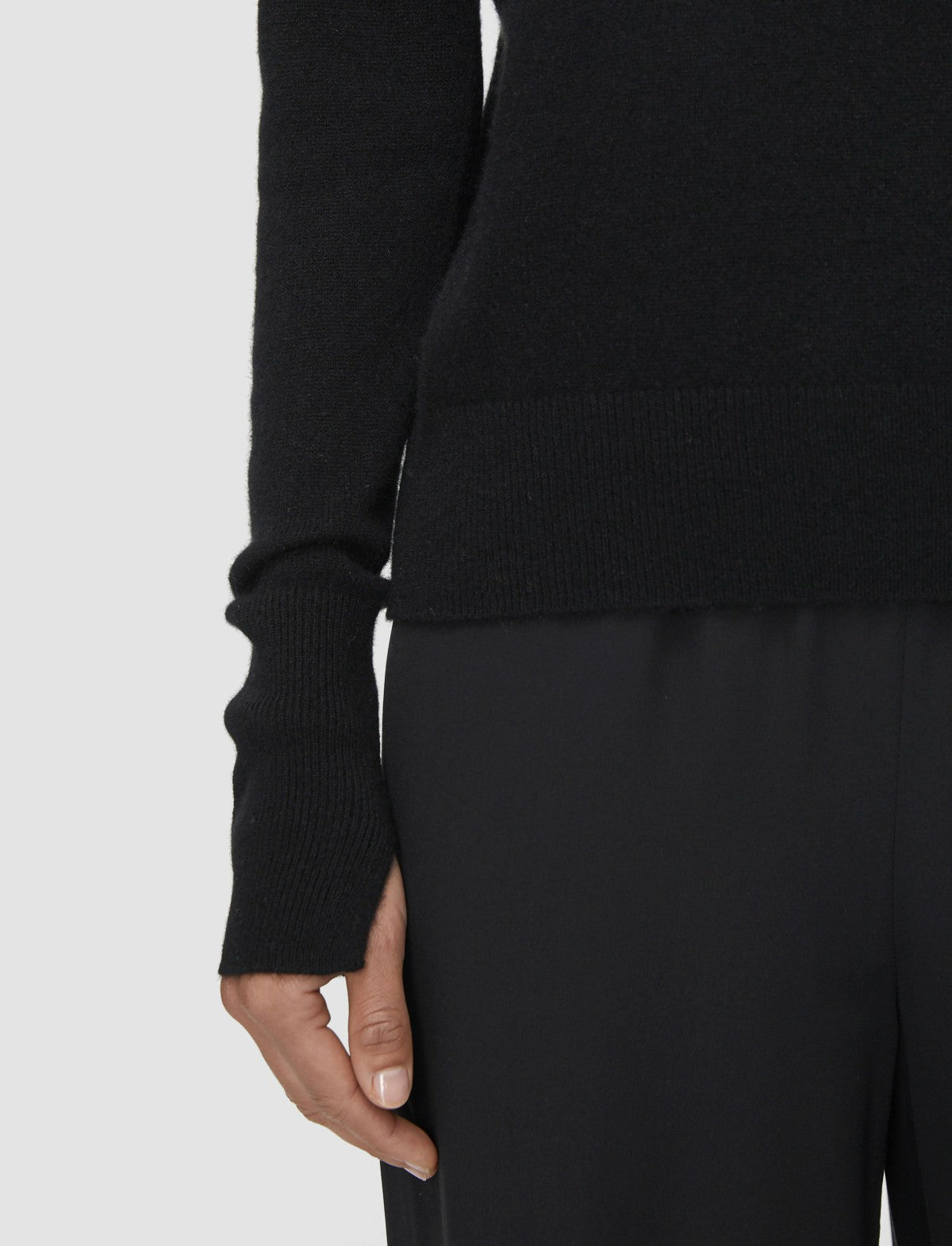 JOSEPH Fashion Women Light Pure Cashmere High Neck Jumper Black
