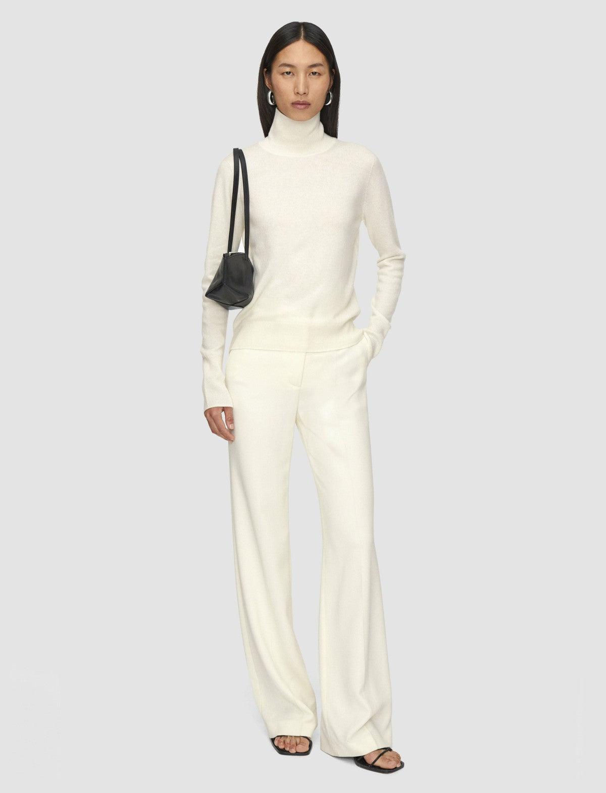 JOSEPH Fashion Women Light Pure Cashmere High Neck Jumper Ivory