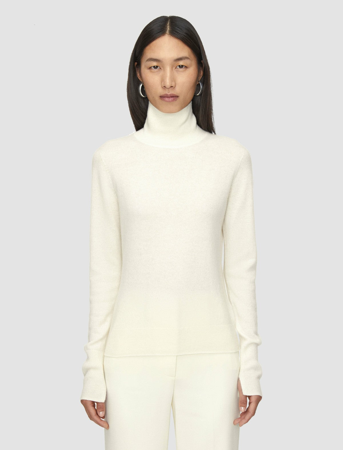 JOSEPH Fashion Women Light Pure Cashmere High Neck Jumper Ivory