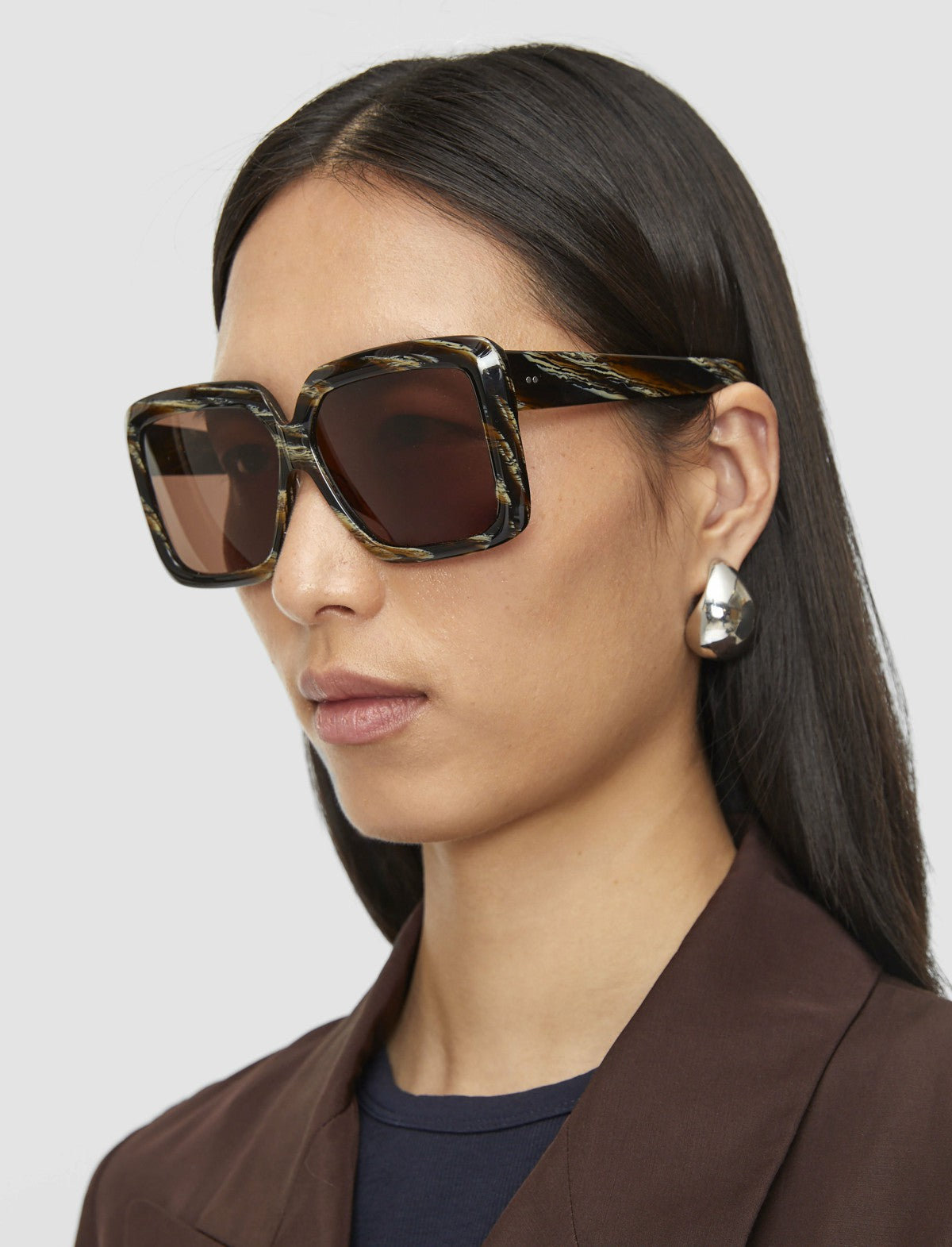 JOSEPH Fashion Women Square Sunglasses Ebony