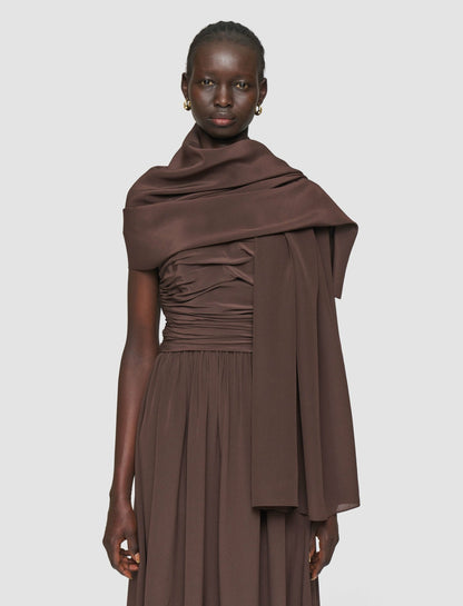 JOSEPH Fashion Women Crepe de Chine Silk Scarf Ebony