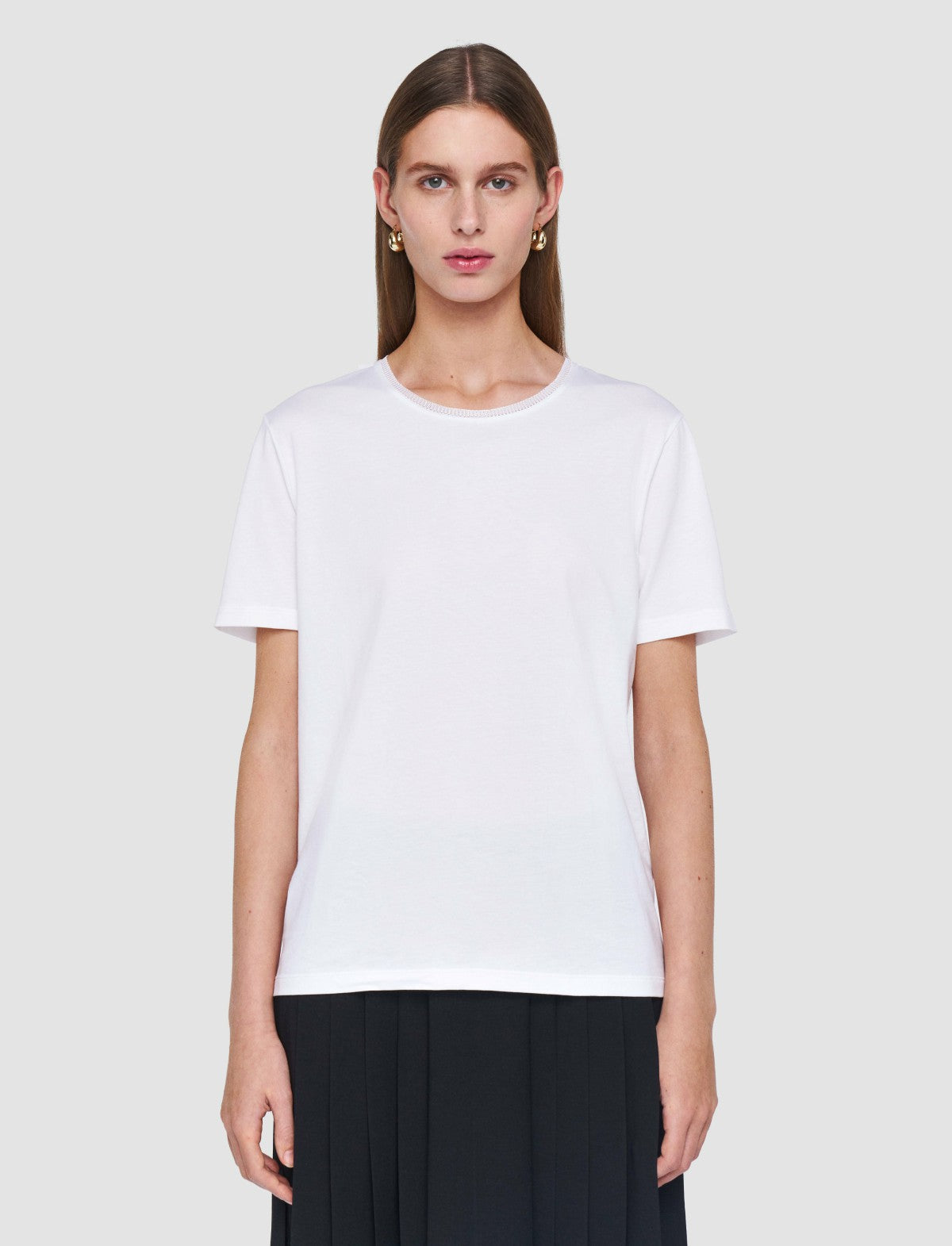 JOSEPH Fashion Women Cotton Silk Jersey T-Shirt White